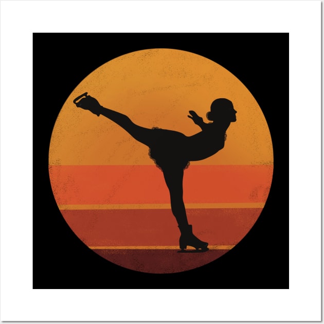 Ice Skater Gracefully Gliding over the Sunset Wall Art by AnnaDreamsArt